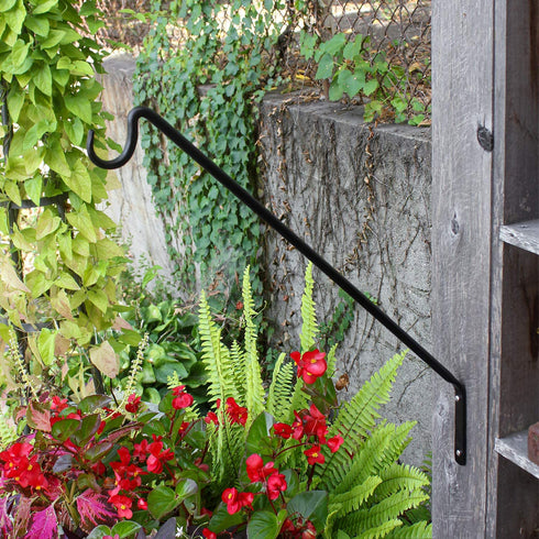 Achla Designs BGP-09, Angled Mount Bracket Shepherd's Pole, Black